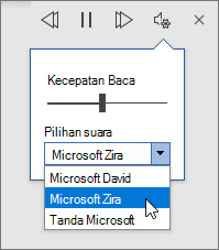 Pengaturan audio Baca dengan Lantang