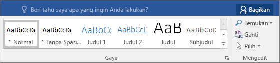 Galeri Gaya berada di tab Beranda
