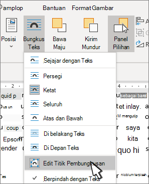 Item menu Edit Titik Bungkus
