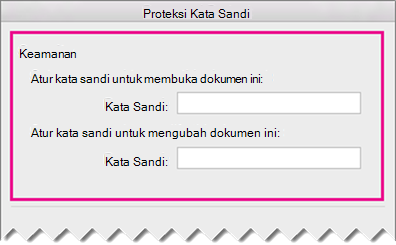 Panel pengaturan ulang kata sandi