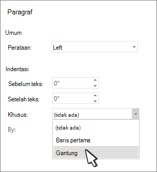 Memilih inden Gantung