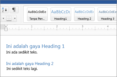 Contoh gaya Judul 1 dan Judul 2 di dalam dokumen