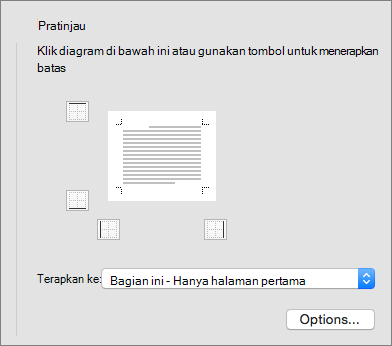 Kotak Pratinjau dalam kotak dialog Batas dan Bayangan diperlihatkan