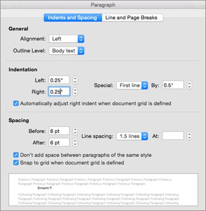 Kotak dialog paragraf