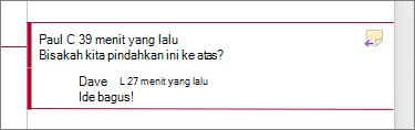 Komentar dengan respons