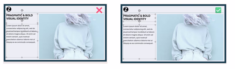 Example showing object negative spaces that don't overlap