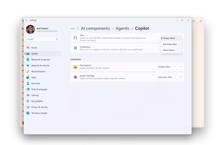 エージェントごとの設定ページ