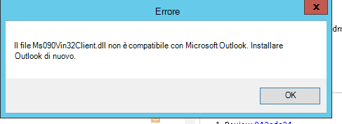 Errore di arresto anomalo di Outlook