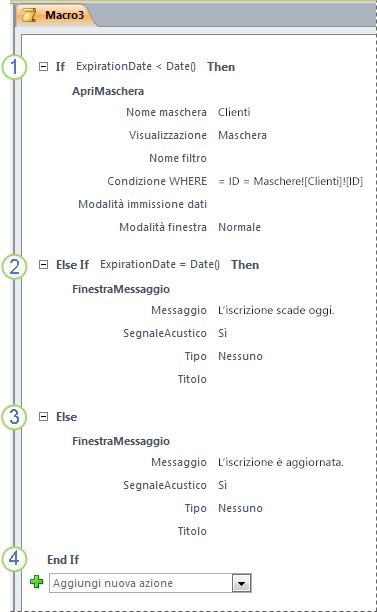 Macro che contiene un'istruzione If/Else If/Else.