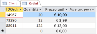 Selezionare una tabella in Access