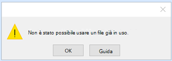 Impossibile usare il percorso al database.accdb; file già in uso.