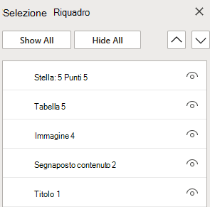 Riquadro di selezione per disporre gli oggetti in una diapositiva in PowerPoint per il web.
