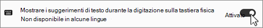 Win11 Mostra il testo suggerito per lo screenshot della tastiera phycal.