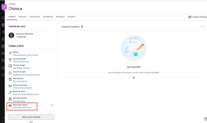 apri Microsoft Teams