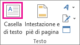 Pulsante Casella di testo nel gruppo Testo