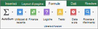 Nella scheda Formule fare clic sul testo.