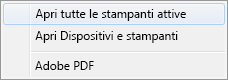 Scegliere Apri tutte le stampanti attive.