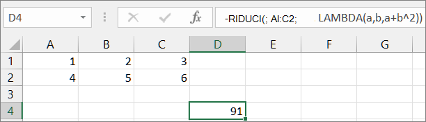 Primo esempio1 di funzione RIDUCI