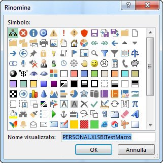 Finestra di dialogo Modifica pulsante
