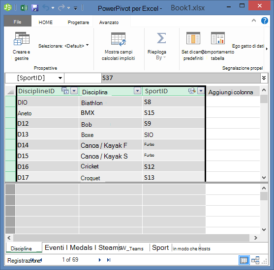 Copia dei campi in PowerPivot