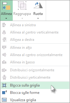 Blocco sulla griglia o sulle forme