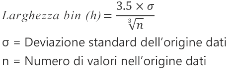Formula per l'opzione Automatico