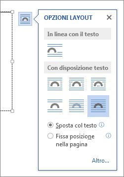 Opzioni layout casella di testo