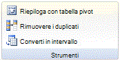 Immagine della barra multifunzione di Excel