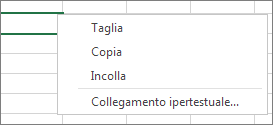 Fare clic con il pulsante destro del mouse per visualizzare i comandi Copia, Taglia e Incolla