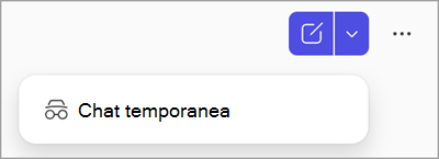 Screenshot del pulsante della chat temporanea in Copilot Chat
