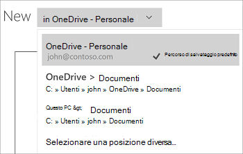 Seleziona posizione