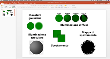 Diapositiva con esempi di filtri SVG