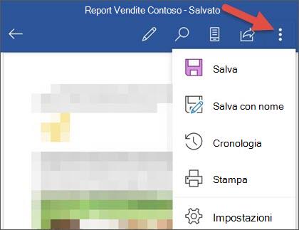 Menu File in Word per Android