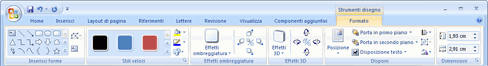 Strumenti di disegno, scheda Formato
