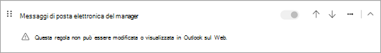 Questa regola non può essere modificata o visualizzata in Outlook sul web