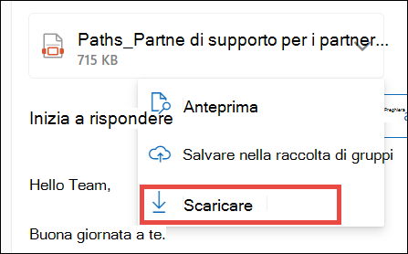 Scaricare l'allegato per il nuovo Outlook