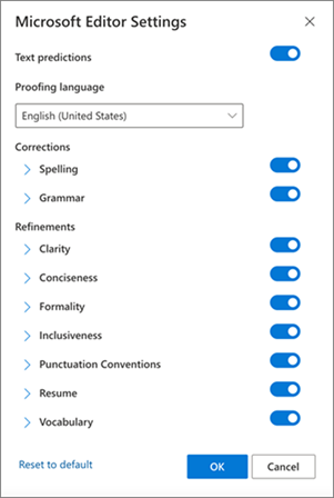 Impostazioni editor