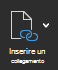 Lo screenshot mostra l'opzione Inserisci collegamento.