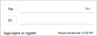 Per accedere alla rubrica e inserire il nome di un contatto, selezionare il pulsante accanto all'apposito campo: A, Cc o Ccn.