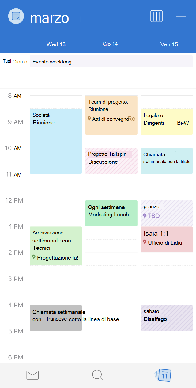 Categorie del calendario