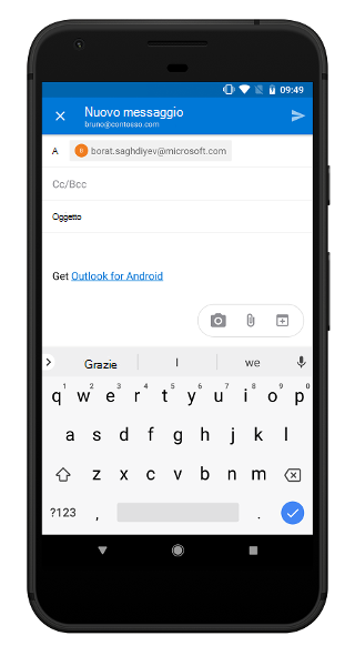 Fare una foto su Outlook Mobile
