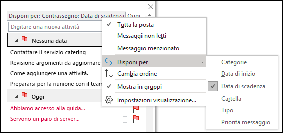 Disporre le attività