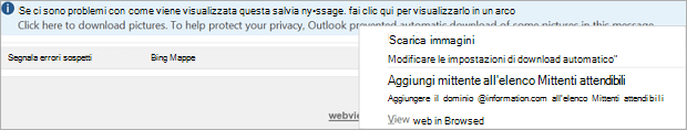 I contrassegni e i promemoria per i destinatari vengono assegnati nella barra informazioni del messaggio.