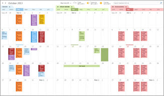 Esempio di tre calendari affiancati