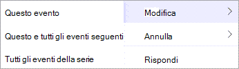 Scegliere Modifica o Annulla dal menu di scelta rapida