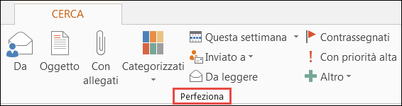 Limitare i risultati della ricerca con le opzioni del gruppo Perfeziona