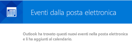 Outlook può creare eventi dai messaggi di posta elettronica