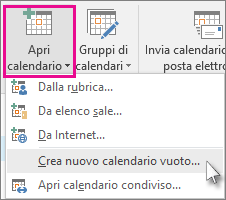 Creare un nuovo calendario vuoto