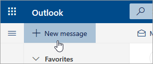 Screenshot del pulsante Nuovo messaggio