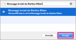 Trovare e scegliere una cartella